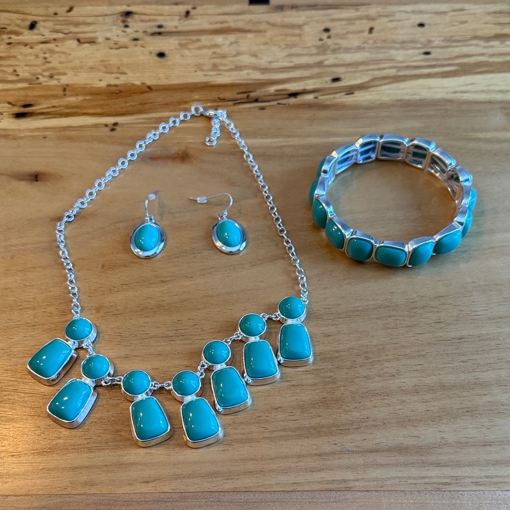 Turquoise and Silver Jewelry Set